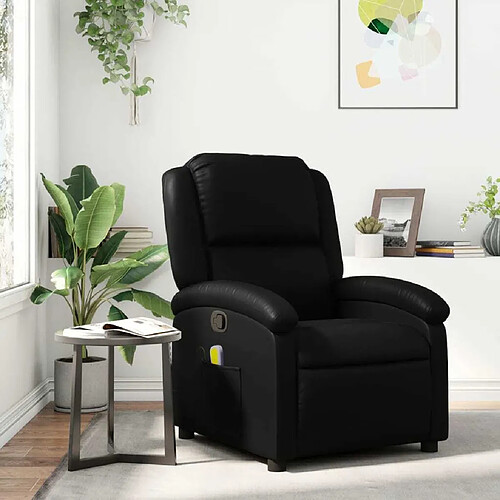 Maison Chic Fauteuil de massage inclinable,Fauteuil luxe de relaxation Noir Similicuir -MN29235