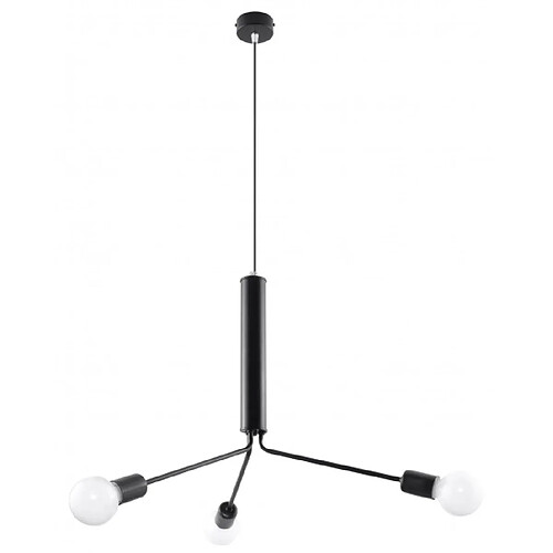 Luminaire Center Plafonnier DUOMO acier noir 3 ampoules