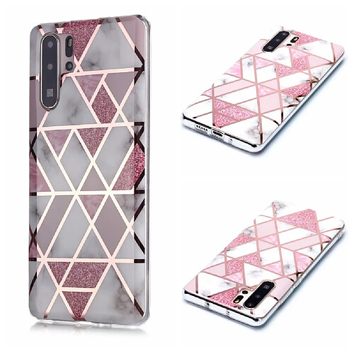 Coque en TPU motif marbre or rose imd blanc/rose pour votre Huawei P30 Pro