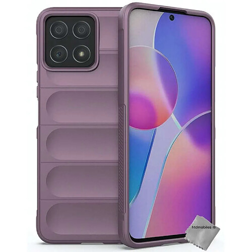 Htdmobiles Coque pour Huawei Honor X8 - housse etui silicone gel fine + verre trempe - MAUVE