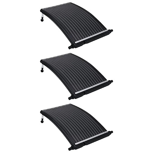 vidaXL Panneaux de chauffage solaire de piscine courbés 3 pcs 110x65cm