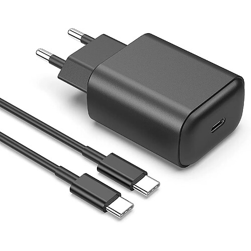 Chargeur USB-C 20W Noir + Cable pour Samsung / Xiaomi / Oppo / Sony Little Boutik®