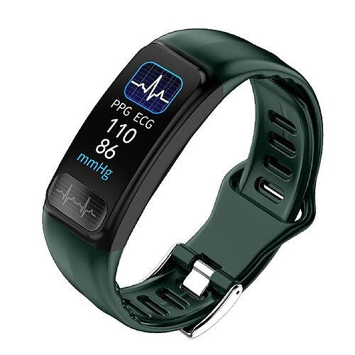 Wewoo Bracelet connecté Écran couleur TFT P12 0.96inch Smart Watch IP67 imperméablerappel d'appel de soutien / surveillance de la fréquence cardiaque / de la pression artérielle / de l'ECG vert