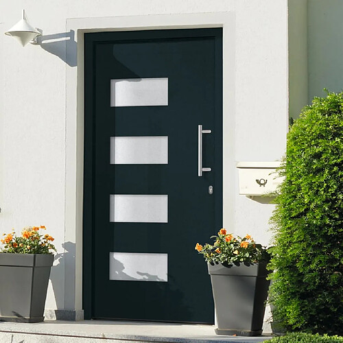 vidaXL Porte d'entrée Aluminium et PVC Anthracite 100x210 cm