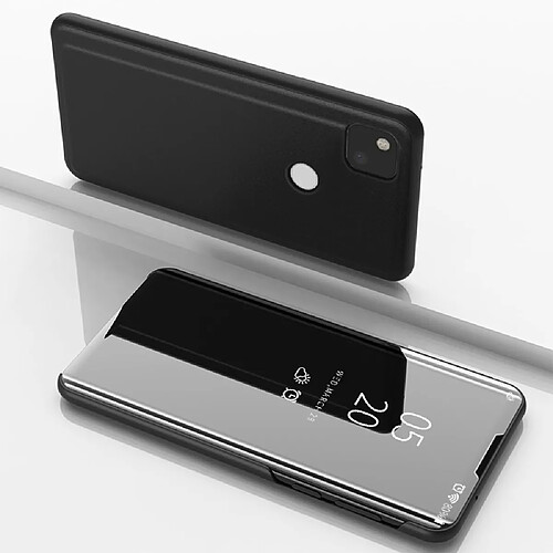 Coque en TPU + PU voir la surface du miroir de la fenêtre noir pour votre Google 4A