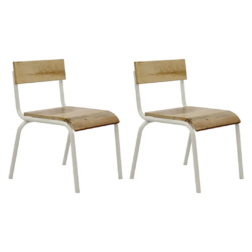 Kids Depot KidsDepot Ensemble de chaises Original Bois de manguier Blanc 2 pcs