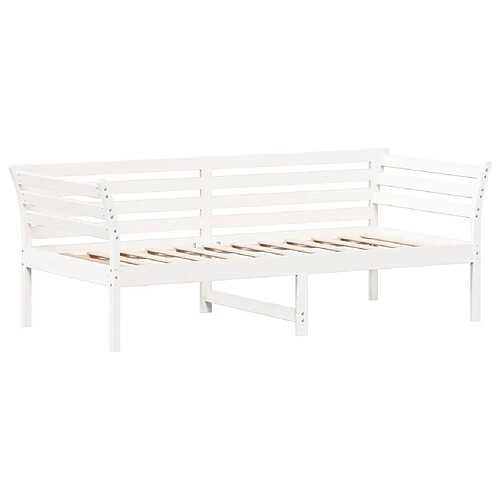 Vidaxl Lit de jour Blanc 90x190 cm Bois de pin massif