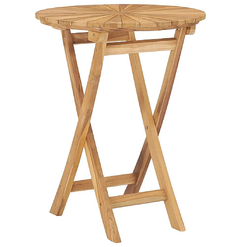 vidaXL Table pliable de jardin Ø 60 cm Bois de teck solide