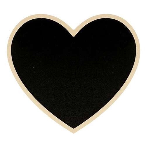 Artemio Tableau noir coeur avec bordure bois 15 x 13,5 x 0,5 cm