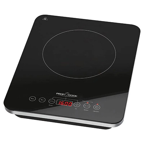 Plaque cuisson induction portable Surface en verre Affichage LCD Minuter, 2000, Noir, Proficook, EKI 1062