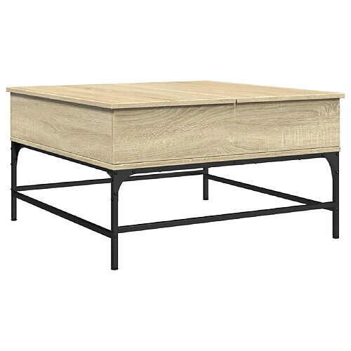 ComfortXL Table Basse Chêne Sonoma 80x80x45 Cm Bois D'ingénierie Et Métal