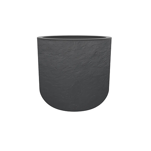 Pot de fleurs rond en plastique Volcania UP anthracite - Ø 40 cm - Eda