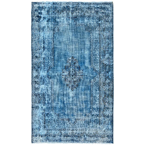 Vidal Tapis de laine 241x138 Bleu Vintage Royal