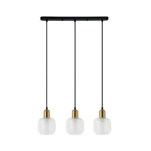 Luminaire Center Suspension Lamezia Verre,Acier Noir, Bronze Antique