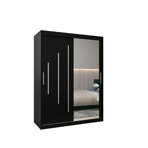 Abiks Meble Armoire YORK 2 À Portes Coulissantes 200/150/62 2 Portes (Noir/Noir)