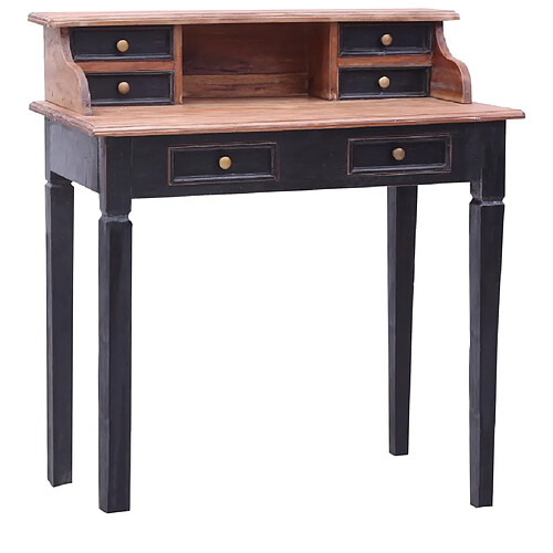 vidaXL Bureau d'écriture et tiroirs 90x50x101 cm bois massif d'acajou