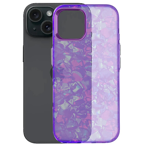 Avizar Coque pour iPhone 15 Antichoc Souple Tutti Frutti Violet