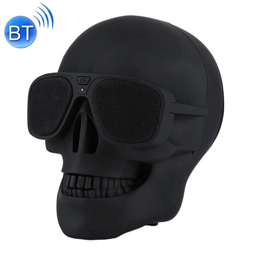 Wewoo Enceinte Bluetooth noir Haut-parleur Stéréo Skull, Support AUX IN, Distance: 10m