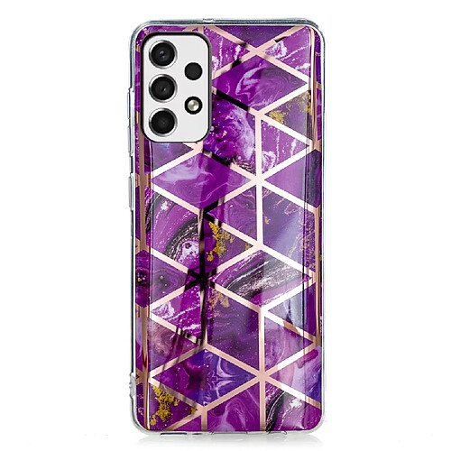 Coque en TPU anti-rayures, galvanoplastie, motif marbre violet pour votre Samsung Galaxy A53 5G