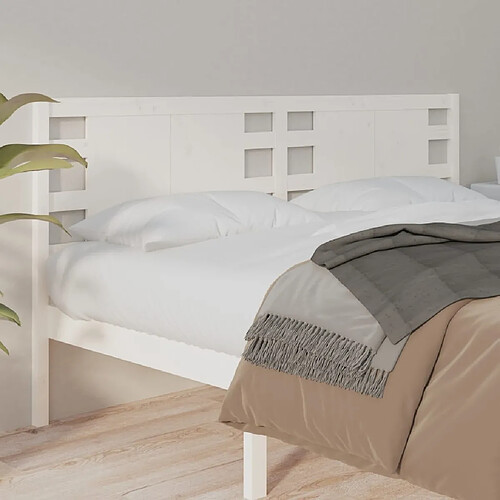 vidaXL Tête de lit Blanc 126x4x100 cm Bois massif de pin