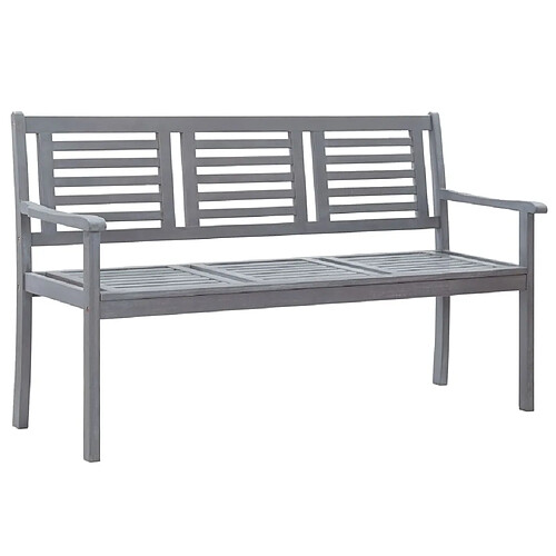 Maison Chic Banc de jardin | Chaise de jardin 3 places avec coussin 150 cm Gris Eucalyptus -GKD35967