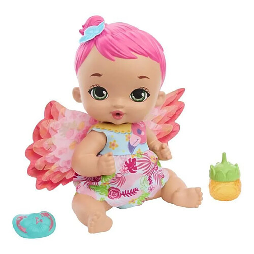 No Name Poupée FLAMANT BOIT & PIPI ROSE - MY GARDEN BABY - HPD12 avec accessoires