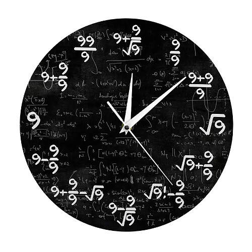 Moderne Unique 9's Formules Mathématiques Horloge Murale 12 "Équations Mathématiques Classe D'arts Décor Cadeaux, design minimaliste fait une maison