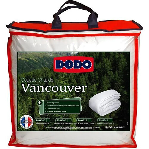 Dodo Couette chaude Vancouver - 140 x 200 cm - 400gr/m² - Blanc