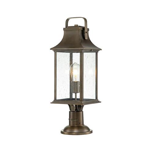 Elstead Lighting Lampe sur pied extérieur Hinkley Fonte d'aluminium,verre grainé transparent Bronze bruni