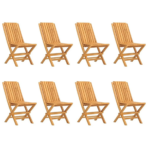 Maison Chic Lot de 8 Chaises de jardin,Fauteuil d'extérieur pliantes 47x47x89 cm bois massif teck -MN56613