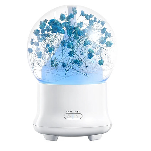 Wewoo Humidificateur d'Air bleu pour Bureau / Accueil 100 ML Gypsophila Fleurs Aromathérapie Diffuseur avec Coloré LED Lumière