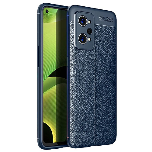 Coque en TPU texture litchi, flexible, bleu pour votre Realme GT Neo2