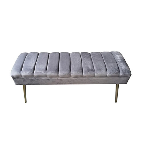 Mes Banc 110x40x43 en velours gris anthracite