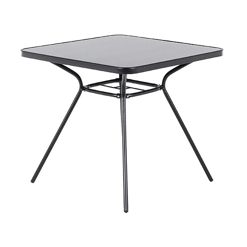 Beliani Table de jardin Verre Noir LIVO