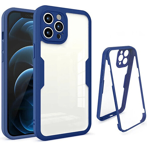 PHONECARE Coque Anti-Crash 360 Protection Résistant aux Chocs Avant et Arriére pour Apple iPhone 14 - Bleu Foncé