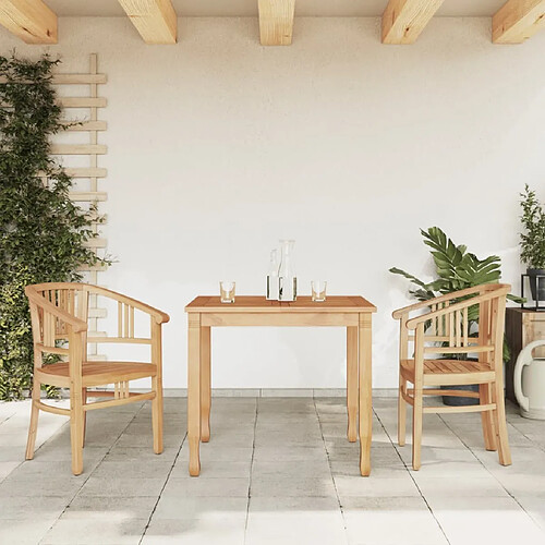 Salle à dîner de jardin 3 pcs,Table et chaise à manger Bois de teck massif -MN44491