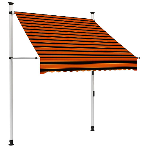 vidaXL Auvent manuel rétractable 150 cm Orange et marron