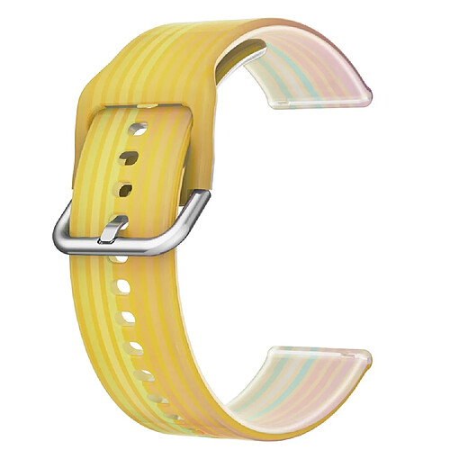 Bracelet en silicone couleur arc-en-ciel, 20mm pour votre Samsung Galaxy Watch 5 Pro 45mm/Watch4 Classic 42mm/46mm - Arc-en-ciel jaune