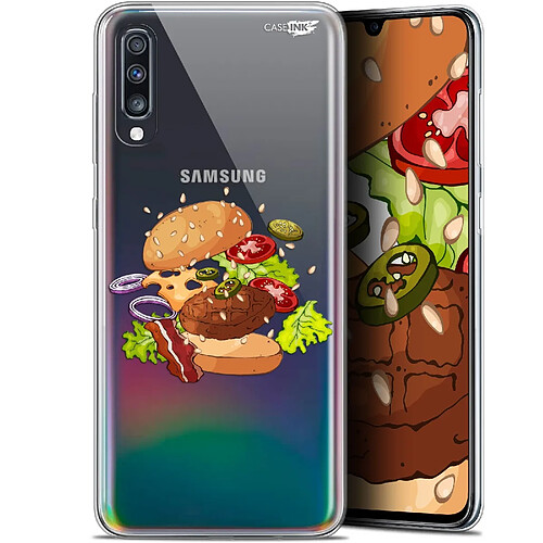 Caseink Coque arrière Samsung Galaxy A70 (6.7 ) Gel HD [ Nouvelle Collection - Souple - Antichoc - Imprimé en France] Splash Burger