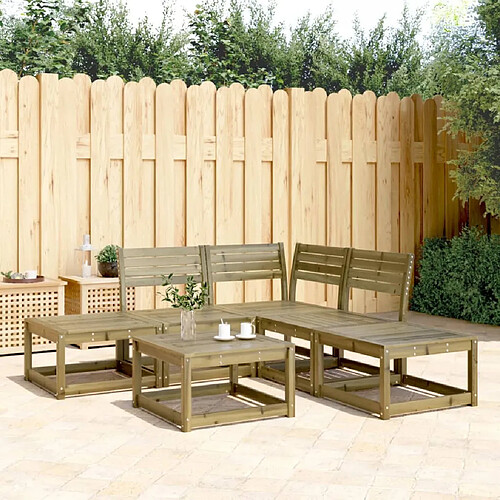 vidaXL Salon de jardin 5 pcs bois de pin imprégné