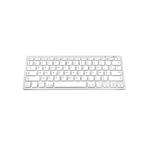 Clavier Bluetooth Bluestork BS-KB-MICRO/BT/SP Blanc Argenté Espagnol Qwerty