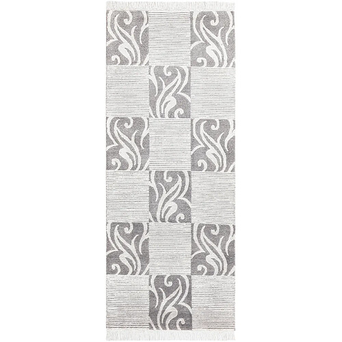 Vidal Tapis de couloir en laine 201x79 gris Darya