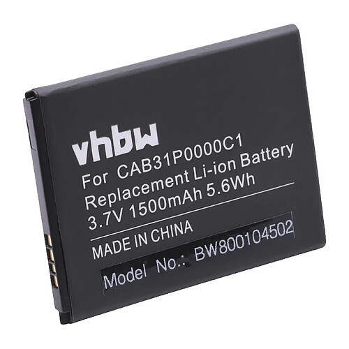 vhbw batterie 1500mAh(3.7V)pour Smartphone portable Alcatel One Touch OT-4033E, OT-4033X, POP C1, POP C2, Fire C, OT-4019X, BY71, CAB31P0000C1.