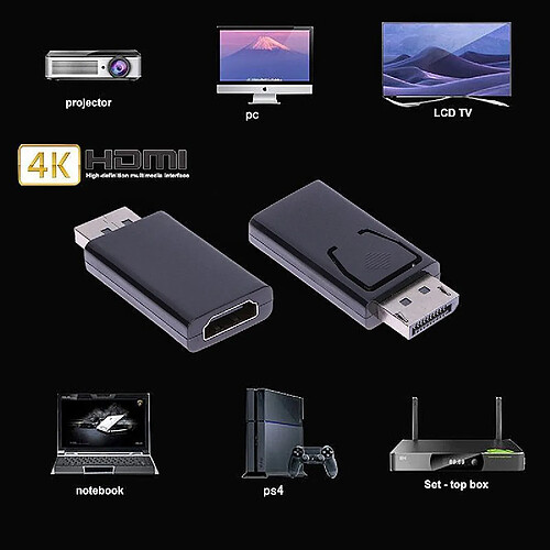 Display Port DP Mâle vers HDMI Femelle Convertisseur Adaptateur Connecteur Audio Vidéo