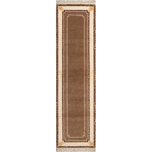 Vidal Tapis de couloir en laine 300x84 brun Darya