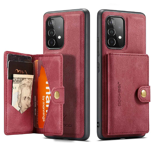 Coque en TPU + PU JEEHOOD détachable 2 en 1 avec béquille rouge pour votre Samsung Galaxy A33 5G