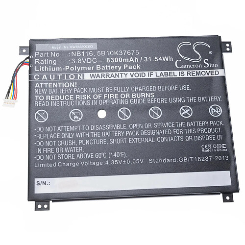 vhbw batterie compatible avec Lenovo IdeaPad 100S-11IBY 80R2002LGE, 100S-11IBY 80R200DHGE, 100S-80 R2 laptop (8300mAh, 3.8V, Li-Polymère, noir)