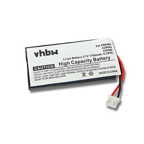 Vhbw Batterie Li-Po 1700mAh pour PHILIPS Pronto TSU-9400, remplace les modèles PB9400, C29943, 530065