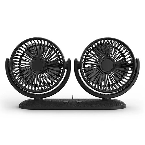 Universal Ventilateur pivotant à deux têtes Ventilateur de voiture réglable Tableau de bord Bureau Ventilateur de voiture pour véhicules Camions Fourgonnettes VUS RV Bateaux Accueil | Gadgets USB