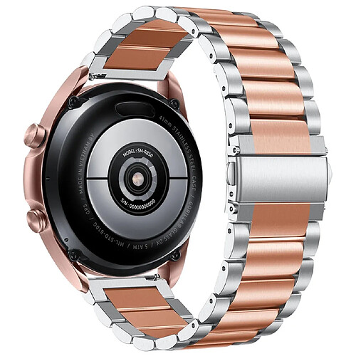 Bracelet en métal 20 mm, fermeture rapide, or rose/argent pour votre Garmin Vivomove 3/Garminmove 3